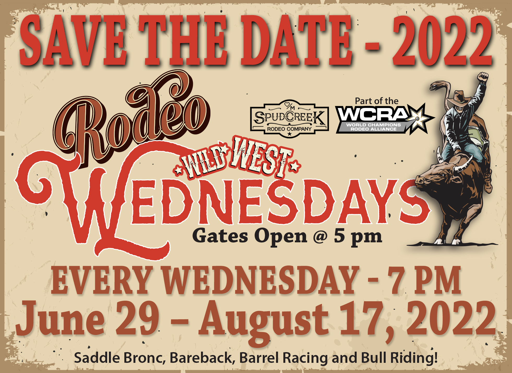 Hartranch 2022Savethedate Rodeosplashpage 15928 Wild West Wednesdays Rodeos